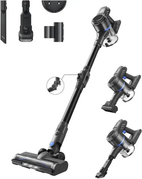 Aspirator vertical Mova J30, 450 W, Autonomie 60 minute, Afisaj LED, Recipient 0.5 l (Gri)