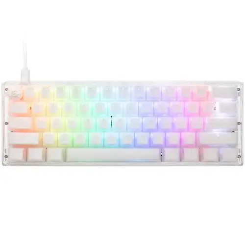 Tastatura Gaming Ducky One 3 Aura White Mini, iluminare RGB, Wired, USB, Cherry MX Red (Alb)