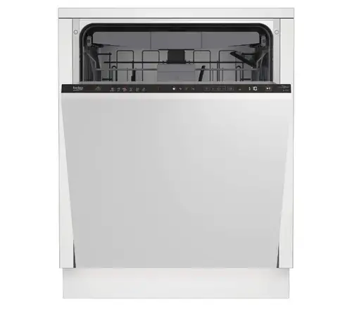 Masina de spalat vase incorporabila Beko BDIN36535, 15 seturi, 6 programe, HygieneIntense, SteamGloss, AquaIntense, Motor ProSmart Inverter, AutoDoor Opening, Touch Button, Cutlery Tray, Clasa C, 60 cm (Alb)