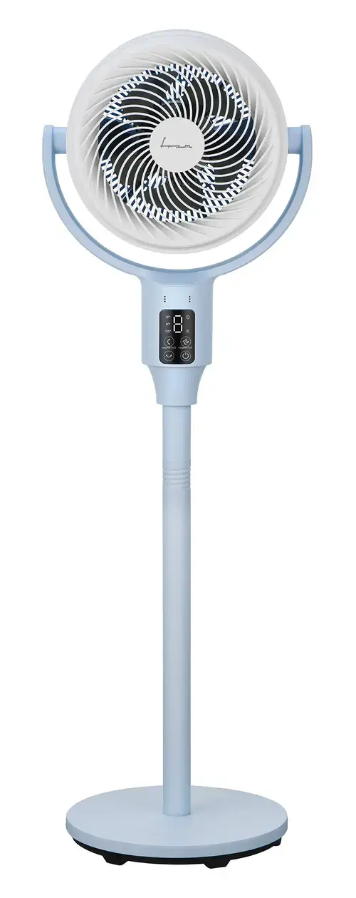 Ventilator cu picior FRAM FSF-MAT24DC-BL, 24 W, 5 palete, 9 viteze, Temporizator, Telecomanda (Alb)