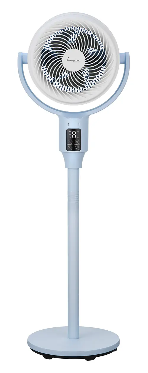 Ventilator cu picior FRAM FSF-MAT24DC-BL, 24 W, 5 palete, 9 viteze, Temporizator, Telecomanda (Alb)