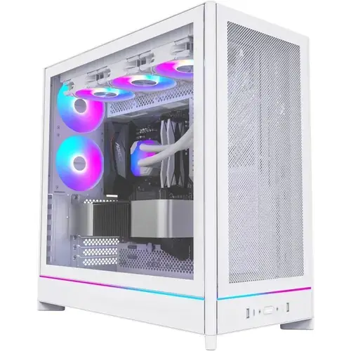 Carcasa Montech HS01 PRO, Midi-Tower, aRGB, fara sursa (Alb)