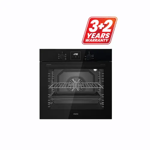 Cuptor incorporabil VIVAX BO-808BFD G, 80 l, 2500 W, 7 programe, Grill, Ventilator, Display LCD, Sticla, Clasa A (Negru)