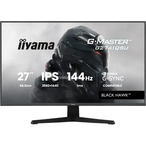 Monitor Gaming Iiyama 27inch G2741QSU-B1, QHD (2560 x 1440), HDMI, DisplayPort, Boxe, 144 Hz, 1 ms (Negru)