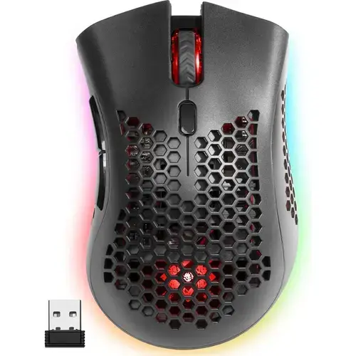 Mouse Gaming Defender GM-709L, iluminare RGB, Wireless 2.4Ghz (Negru)