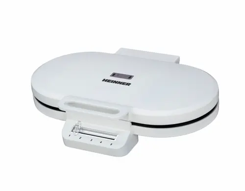 Aparat de gofre HEINNER HWF-F14002WH, 1400 W, 2 gofre/vafe, Placi cu invelis antiaderent, Diametru 15.5 cm (Alb)