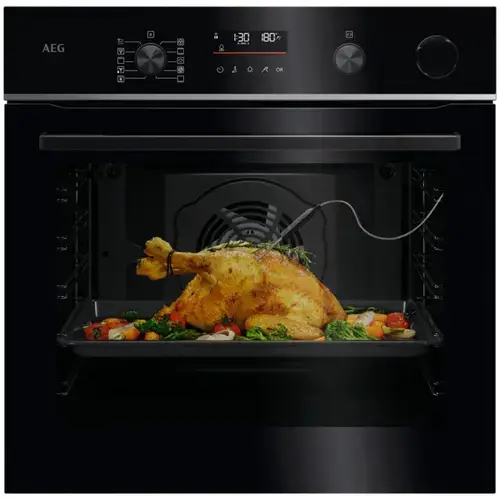 Cuptor incorporabil AEG TR6PB531SB, Electric, 72 l, SteamCrisp-gatire cu abur, Autocuratare pirolitica, Conectivitate WI-FI, Afisaj digital, 45 programe predefinite, Timer cu display electronic, Grill, Senzor gatire, Clasa energetica A++ (Negru)