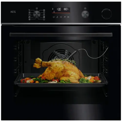 Cuptor incorporabil AEG TR6PB531SB, Electric, 72 l, SteamCrisp-gatire cu abur, Autocuratare pirolitica, Conectivitate WI-FI, Afisaj digital, 45 programe predefinite, Timer cu display electronic, Grill, Senzor gatire, Clasa energetica A++ (Negru)