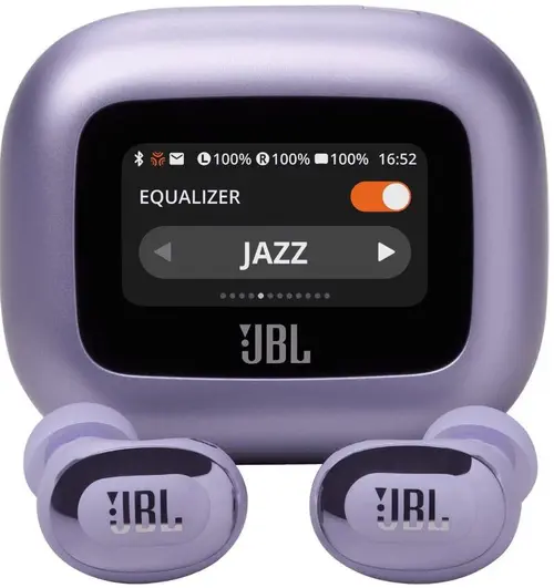 Casti True Wireless In-Ear JBL Live Buds 3, Bluetooth, Ecran Touchscreen 1.45inch, ANC, 6 Microfoane, Personi-fi 3.0, IP55 (Mov)
