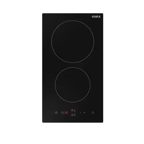 Plita incorporabila domino VIVAX BH-02MVC, Vitroceramica, Doua zone de gatit, Boost, Control touch, Timer, 3000 W, Timer digital, Setari putere in 9 trepte, Protectie copii, Indicator caldura reziduala, Sticla securizata, 30 cm (Negru)