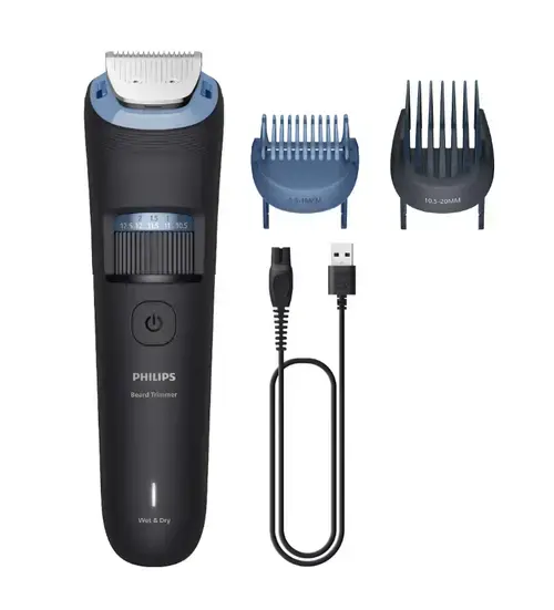 Aparat de tuns barba Philips Seria 3000 BT3660/15, Autonomie 80 minute, 40 trepte taiere, Rezistent la apa (Negru)