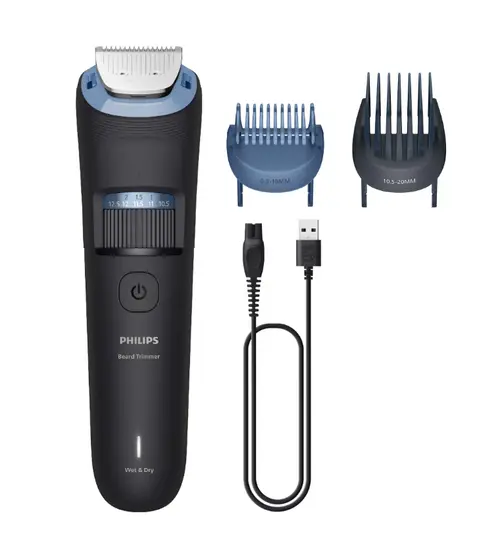 Aparat de tuns barba Philips Seria 3000 BT3660/15, Autonomie 80 minute, 40 trepte taiere, Rezistent la apa (Negru)