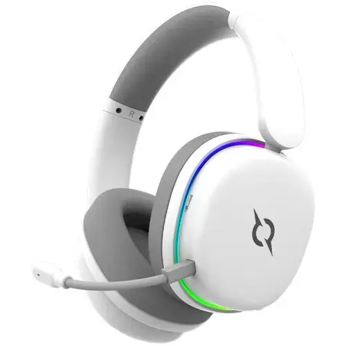 Casti Gaming AQIRYS Luna,Wired, Wireless 2.4 GHz, Bluetooth, iluminare RGB (Alb)