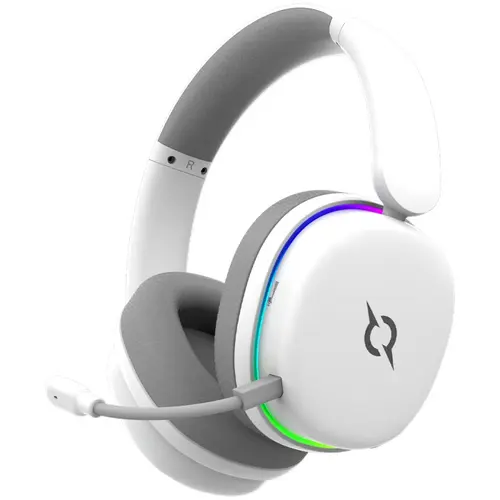 Casti Gaming AQIRYS Luna,Wired, Wireless 2.4 GHz, Bluetooth, iluminare RGB (Alb)