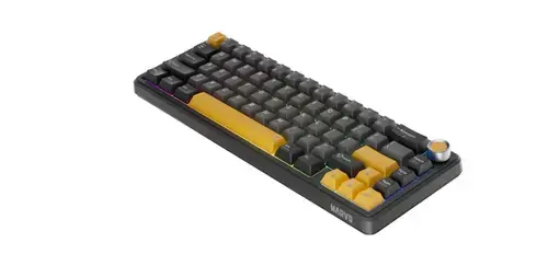 Tastatura Gaming Marvo KG984W Titan 65, Wireless, Bluetooth, Wired, iluminare RGB (Negru/Galben)