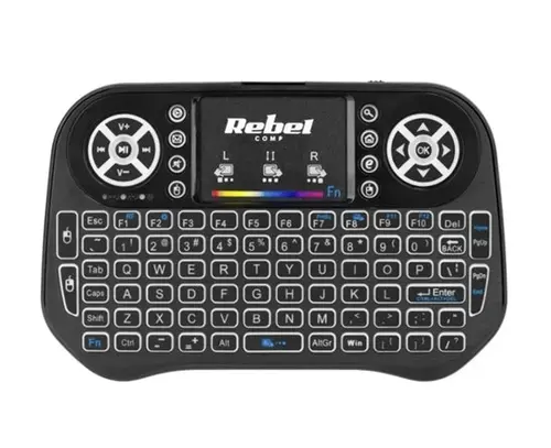 Tastatura Wireless Rebel KOM0973, dedicata Smart TV (Negru)