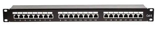 Patch panel Emtex EMT7, 24 porturi (Negru)