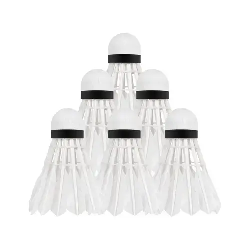 Set 6 fluturasi badminton Rebel Active, Pene de gasca (Alb)
