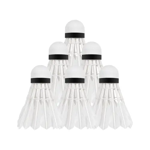 Set 6 fluturasi badminton Rebel Active, Pene de gasca (Alb)