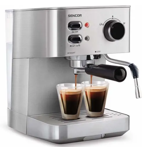 Espressor manual Sencor SES4010SS, 1050 W, 15 Bari, 1.5 L (Argintiu)