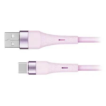 Cablu de date KRUGER&MATZ BASIC, USB - USB TYPE C, 1m (Roz)