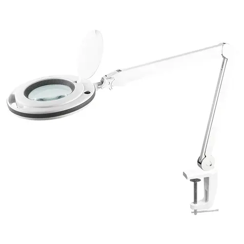 Lampa LED 10W cu lupa, 5 dioptrii, lumina rece(6500 K), prindere de masa, Rebel