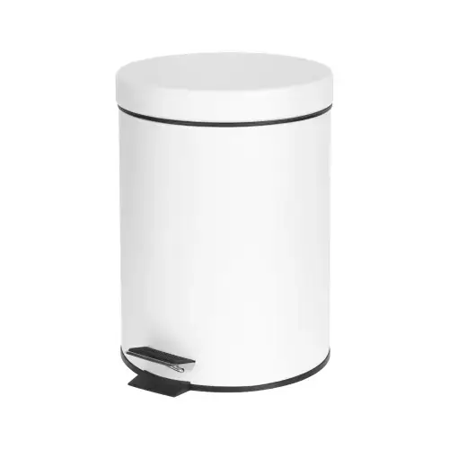 Cos de gunoi de baie Teesa TSA0405, Metal/Polipropilena, 3L, 16.5 x 25.5 cm (Alb)