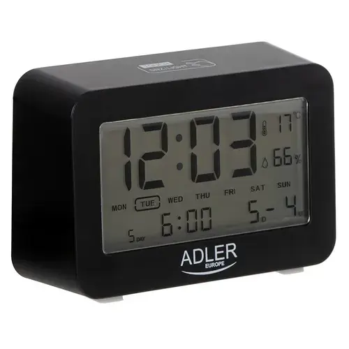 Ceas cu alarma pe baterii Adler 1196B, 3 setari alarma, Lumina de fundal (Negru)
