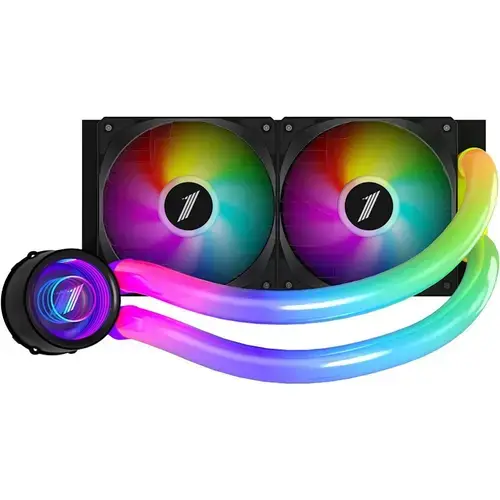 Cooler CPU 1st PLAYER Mothra MT240 Infinite Space, iluminare RGB, t600 - 1800rpm (Negru)