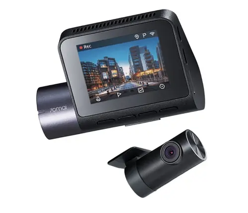 Set Camera video auto 70Mai Dash Cam A410 + Camera spate RC21, 2.5K 1440P, Ecran 2inch, 30FPS, Unghi de filmare 125 grade, GPS (Negru)
