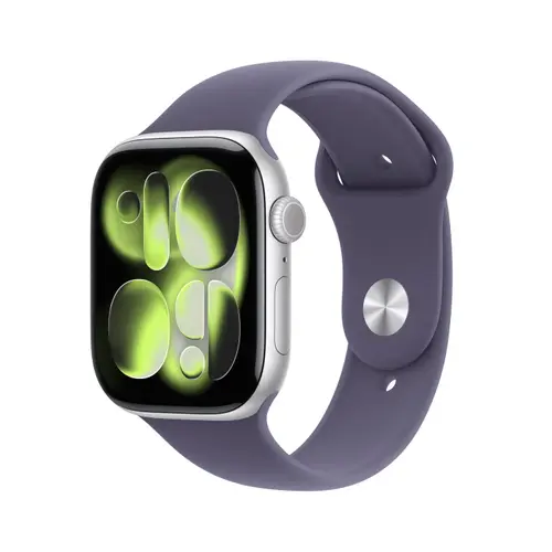 Smartwatch Apple Watch 11, GPS + Cellular, 46mm, Ecran Retina LTPO OLED, Chip S10 cu Procesor Dual-Core, 64GB Flash, Wi-Fi, Bluetooth, Carcasa Aluminiu, Curea Sport Band S/M (Argintiu)