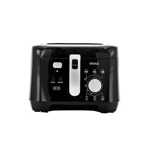 Friteuza cu ulei Vivax DF-1800B, Putere 1800W, Capacitate 2, 5 Kg, termostat variabil, maner multifunctional (Negru)