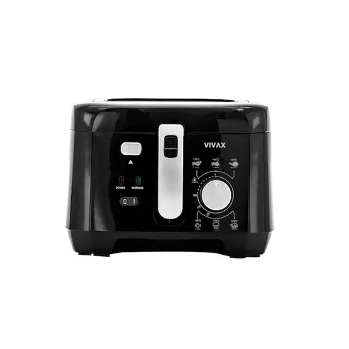 Friteuza cu ulei Vivax DF-1800B, Putere 1800W, Capacitate 2, 5 Kg, termostat variabil, maner multifunctional (Negru)