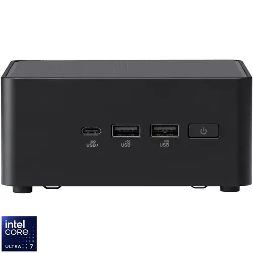 Calculator Barebone Mini PC Asus NUC 14 Pro RNUC14RVHU700000I cu procesor Intel® Core™ Ultra 7 155H pana la 4.8 GHz, fara RAM, fara stocare, Intel® Arc™ graphics, No OS (Negru)