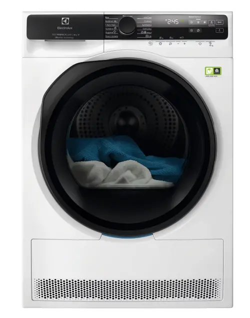 Uscator de rufe Electrolux 3DSense 900 PerfectCare EW9D587KCE, Pompa de caldura, 8 kg, Clasa A, Motor Inverter, Wi-Fi, Display LED, 3DSense, SmartSelect (Alb)