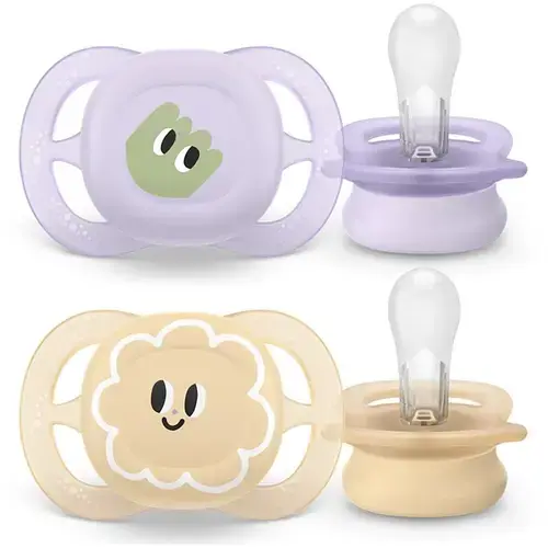 Set 2 suzete Philips Avent Ultra Start SCF075/13, ortodontice, fara BPA, 0-2 luni