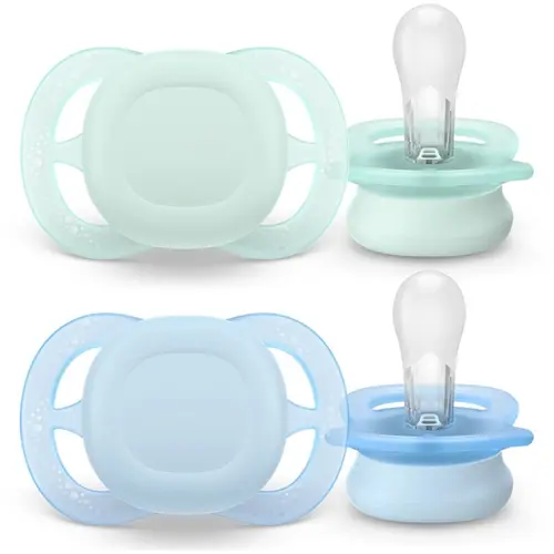 Set 2 suzete Philips Avent Ultra Start SCF075/12, ortodontice, fara BPA, 0-2 luni