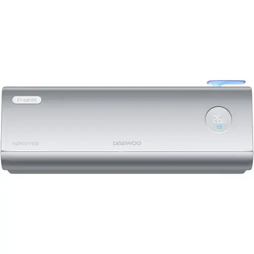 Aparat de aer conditionat Daewoo DAC-12FRESH, 12000 BTU, WI-FI Fresh, Kit de instalare inclus (3m), Racire, Incalzire, I Feel, Turbo, Timer, Sleep, Eco Mode (Argintiu)