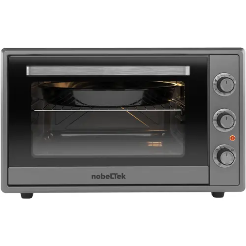 Cuptor electric NobeLTek NLT FSO60X, 60L, 2000W, grill, timer, termostat, sticla dubla, ventilator, iluminare (Gri/Inox)