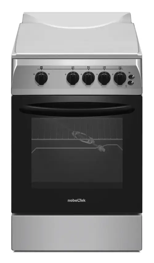 Aragaz NobelTek NLT 5603IX/G1, Gaz, Grill, Rotisor, Aprindere electrica, Iluminare cuptor, 50 x 60 cm (Argintiu)