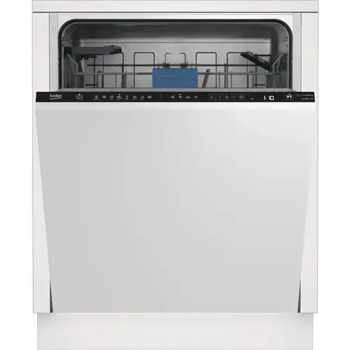 Masina de spalat vase incorporabila Beko BDIN28450C, 14 seturi, 8 programe, Clasa B, Deschidere automata a usii, Motor ProSmart Inverter, Fast+, 60 cm (Inox)
