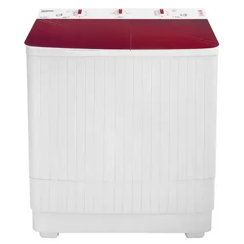 Masina de spalat semiautomata Daewoo DSWM 7.3R, cu storcator, spalare 7 kg, stoarcere 3 kg, capac de sticla, filtru de scame (Alb/Rosu)