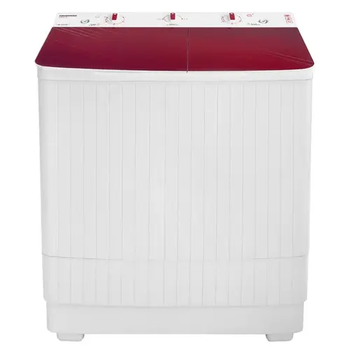 Masina de spalat semiautomata Daewoo DSWM 7.3R, cu storcator, spalare 7 kg, stoarcere 3 kg, capac de sticla, filtru de scame (Alb/Rosu)