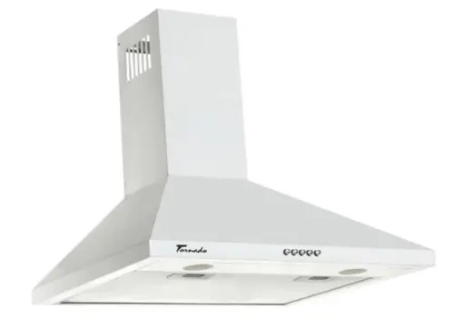 Hota decorativa Tornado Kent 750 (50), 1 Motor Turbo, 3 Viteze, 750 m3/h, Filtru anti-grasimi, Clasa C, 50 cm (Alb)