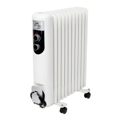 Radiator cu ulei Home FKOS11M, 11 elementi, 2000W, termostat (Alb)
