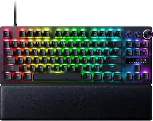Tastatura Gaming Mecanica Razer Huntsman V3 Pro TKL 8KHz, USB Type-C, Chroma RGB, Switch-uri Optice Analog Gen 2, Layout US (Negru)