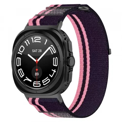 Curea Techsuit W054 pentru Samsung Galaxy Watch Ultra, Roz/Negru
