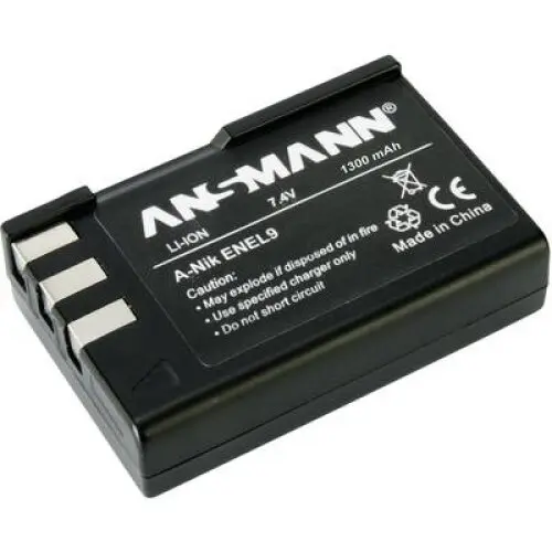 Acumulator aparat foto Ansmann, Compatibil cu Nikon, 7.4 V, 1200 mAh, Negru