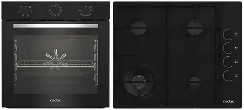 Pachet incorporabil mixta Arctic, ARSE11130BD, 4 arzatoare, 2.4 kW (Negru)