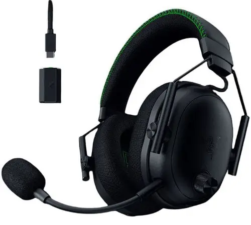 Casti Gaming Wireless Razer Blackshark V3 Pro pentru Xbox, Over-Ear, 2.4G/Bluetooth/USB/Jack 3.5mm, Hybdrid ANC, TriForce Bio-Cellulose 50mm, Autonomie 70 ore (Negru)